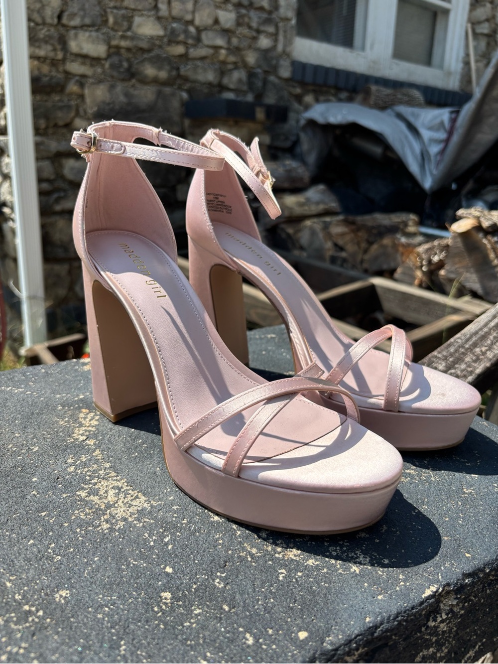MADDEN GIRL BALLETCORE Pink Satin 4.5” Platform